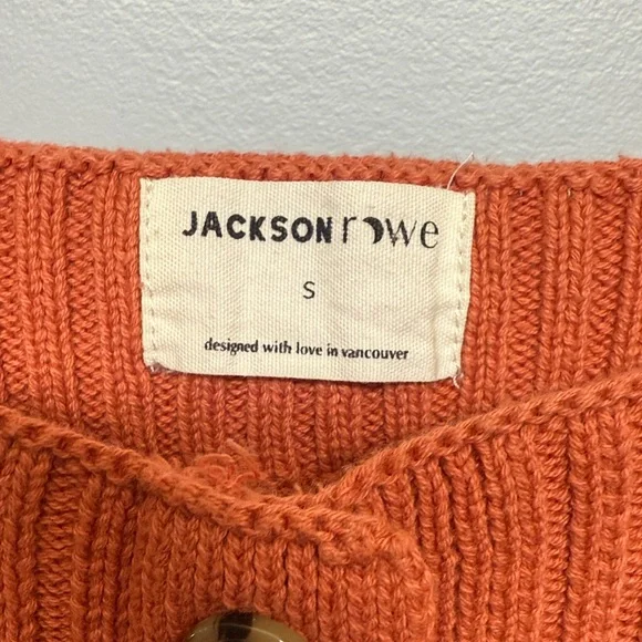 Jackson Rowe Burnt Orange Ribbed Button Dress - Picture 2 of 6